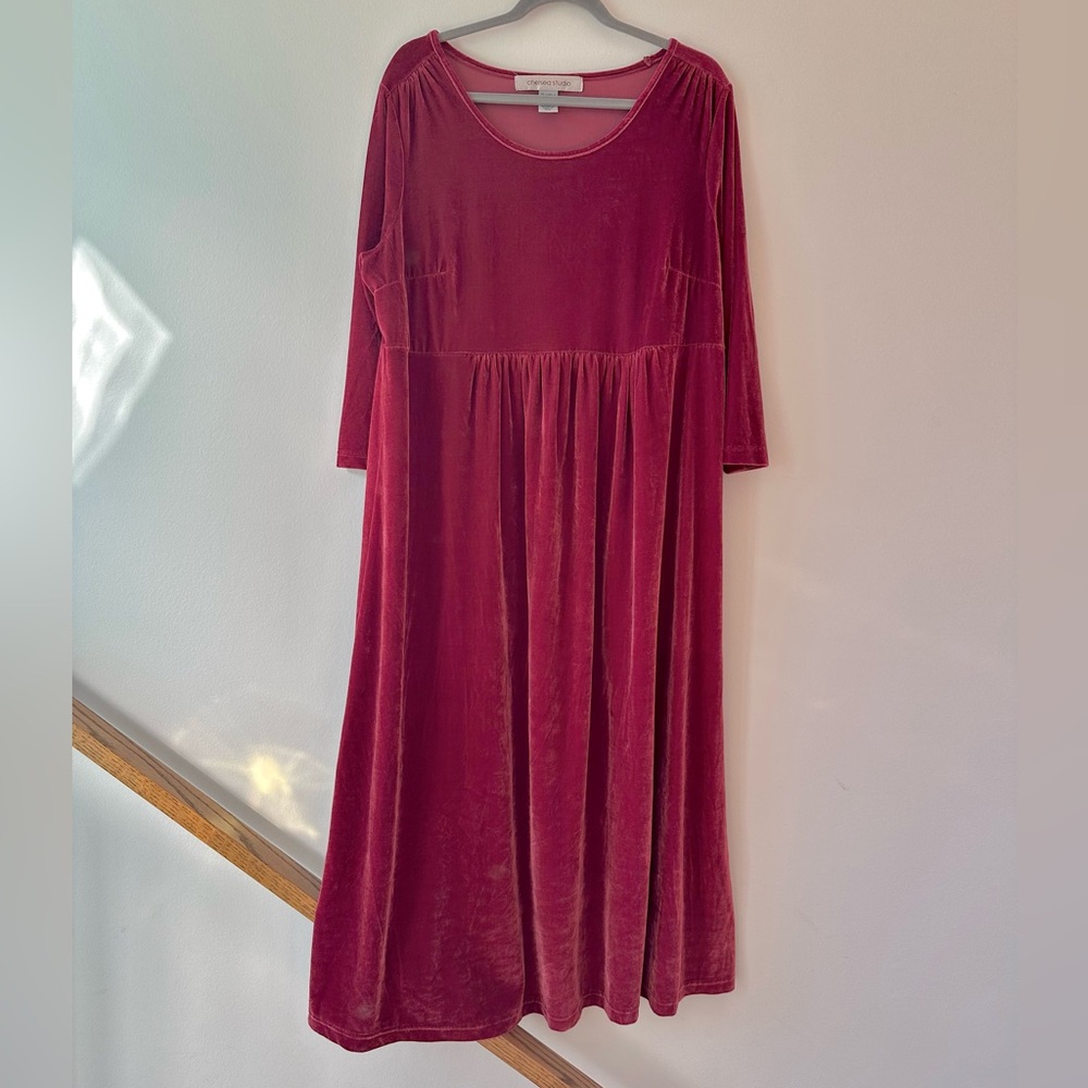 Stretch velour maxi dress
